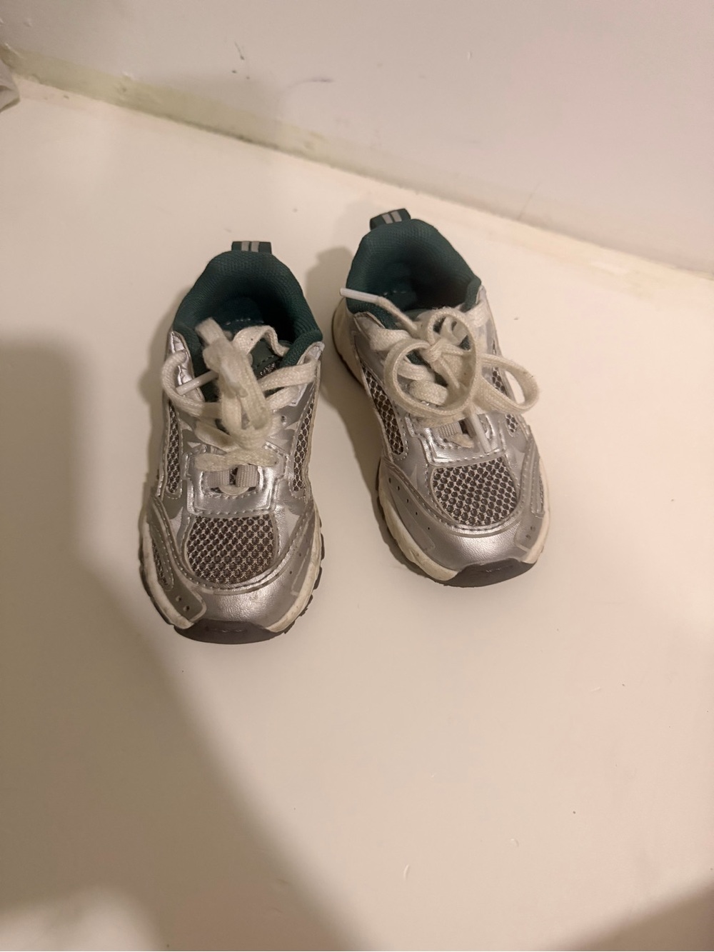Zara Silver and Teal Kids Sneakers